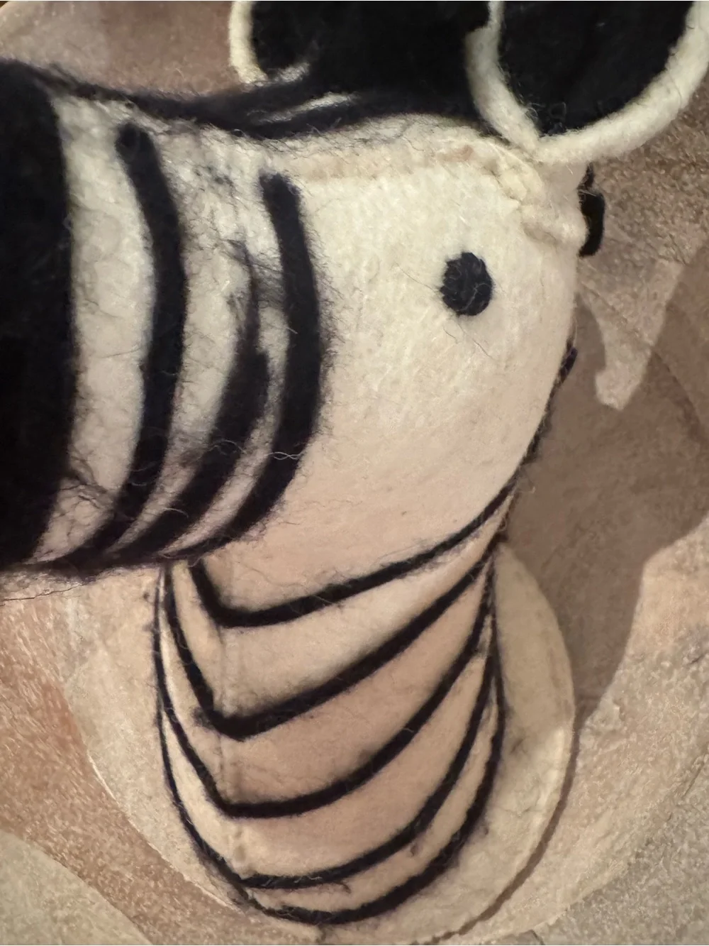 Mud Pie Black and White Felt Zebra Head Wall Accent